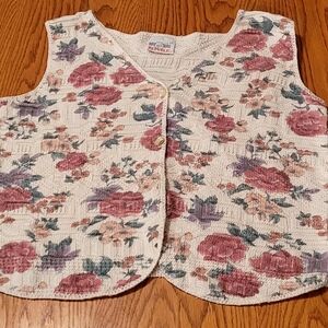 Floral Knit Vest (L) NWOT